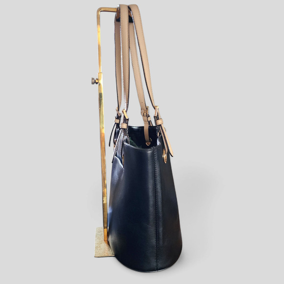 Vintage Michael Kors Jet Set Black Leather Shoulder Tote HandBag - Picture 7 of 8